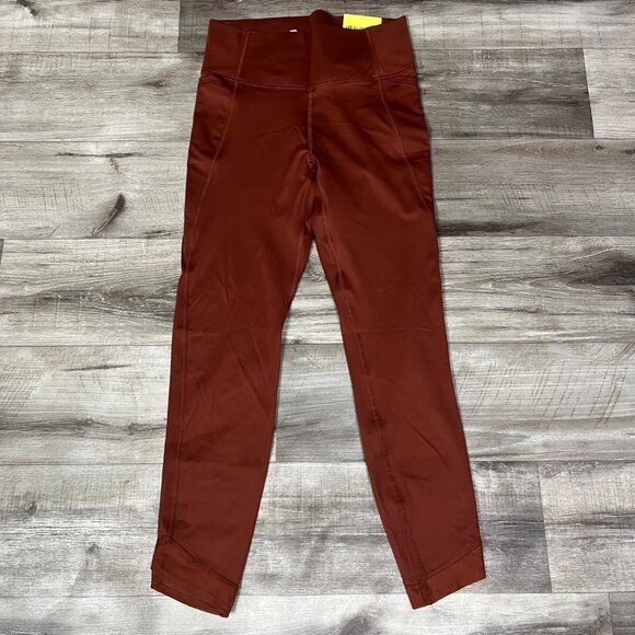 All In Motion High Rise Contour Power Waist Yoga Pants Brown Cropper NWT Size M - Picture 1 of 9